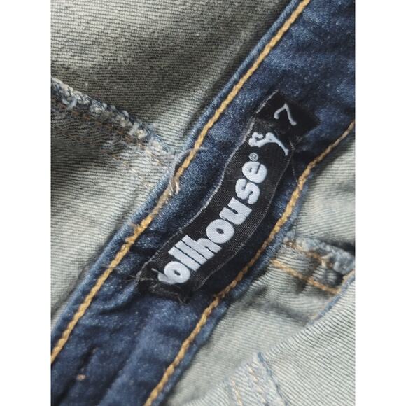 EUC Dollhouse Blizzard Blue Distressed Denim Overalls - Size 7 - Picture 10 of 11